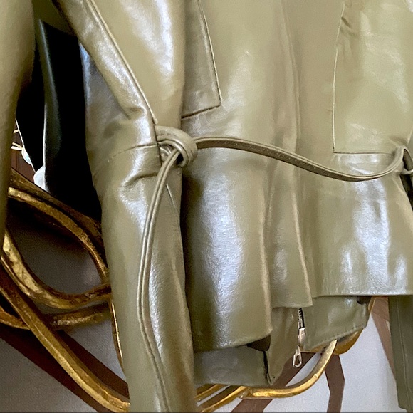 LE COMPLICI | Vintage Leather Jacket in Olive Green **RARE** | Size M - Picture 10 of 13